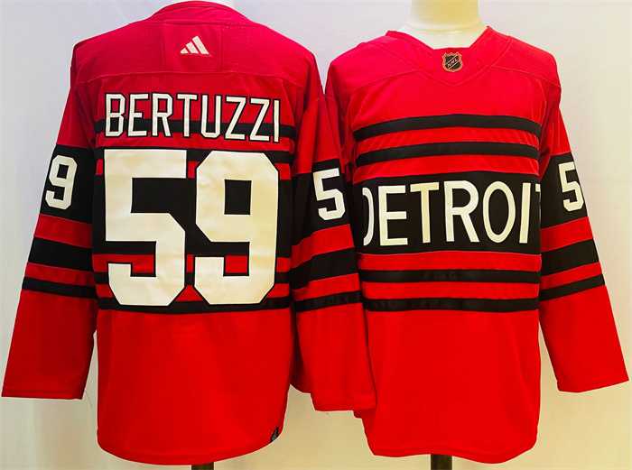 Men%27s Detroit Red Wings #59 Tyler Bertuzzi Red 2022-23 Reverse Retro Stitched Jersey->florida panthers->NHL Jersey
